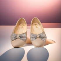 Sculpted Silver Bow Flats